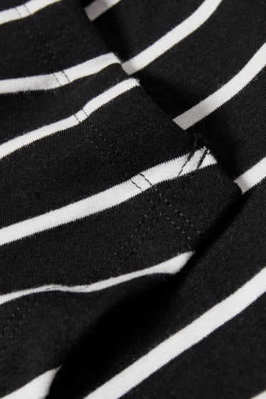 Dámské - Kojicí tričko s dlouhým rukávem - pruhované - černá/bílá