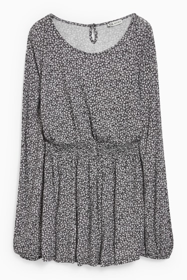 Mujer - Blusa premamá - de flores - negro / blanco