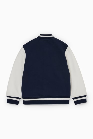 Enfants - Sweat zippé en molleton - bleu foncé