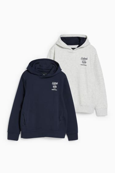 Kinderen - Uitgebreide maten - set van 2 - hoodie - donkerblauw