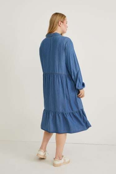 Femei - Rochie din denim - denim-albastru