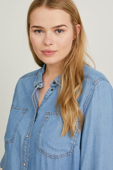 Women - Blouse - denim-light blue