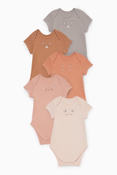 Babies - Multipack of 5 - baby bodysuit - rose