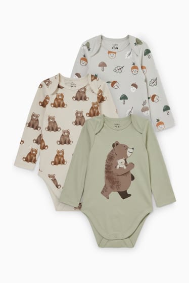 Babies - Multipack of 3 - baby bodysuit - gray