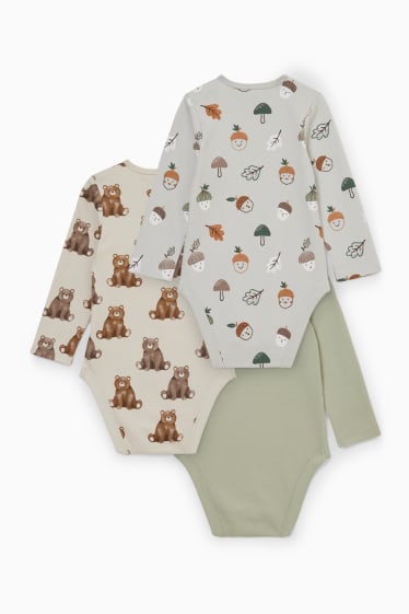 Babies - Multipack of 3 - baby bodysuit - gray