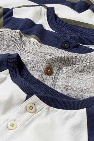 Bambini - Confezione da 3 - maglia a maniche lunghe - blu scuro