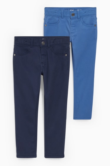 Enfants - Lot de 2 - pantalons - slim fit - bleu foncé