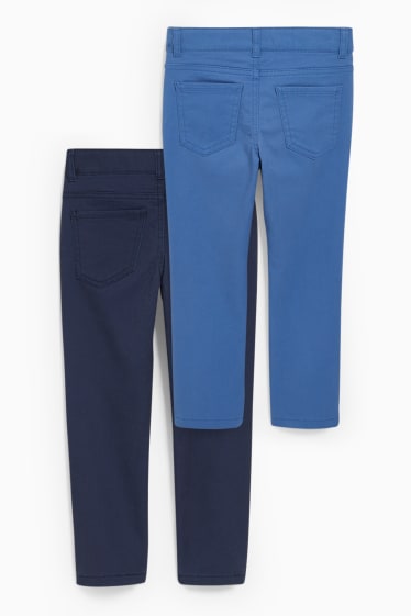 Enfants - Lot de 2 - pantalons - slim fit - bleu foncé