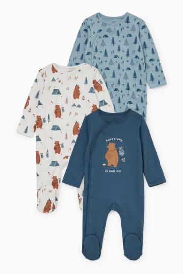 Babys - Set van 3 - baby-pyjama - blauw