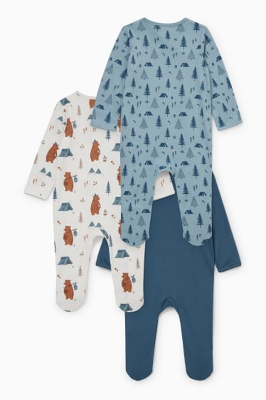 Babys - Set van 3 - baby-pyjama - blauw