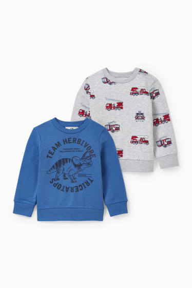 Kinder Buben - Multipack 2er - Sweatshirt - hellgrau-melange