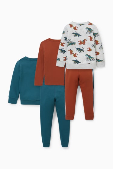 Enfants - Ensemble - 2 sweats, 1 haut à manches longues et 2 pantalons de jogging - turquoise foncé