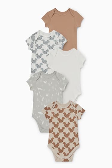 Unisex - Multipack 5er - Baby-Body - weiß