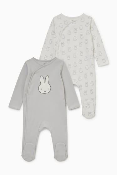 Bébés - Lot de 2 - Miffy - pyjamas pour bébé - gris