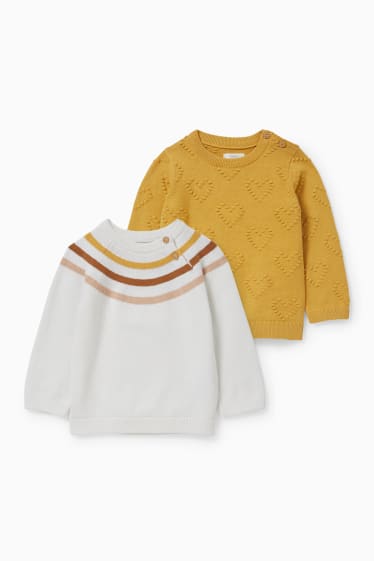 Bébés - Lot de 2 - pullovers pour bébé - jaune