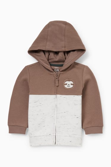 Bebés niños - Sudadera con cremallera y capucha para bebé - gris claro jaspeado