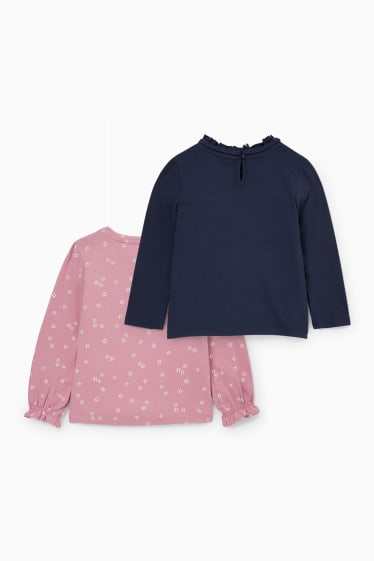 Kinderen - Set van 2 - longsleeve - fuchsiarood