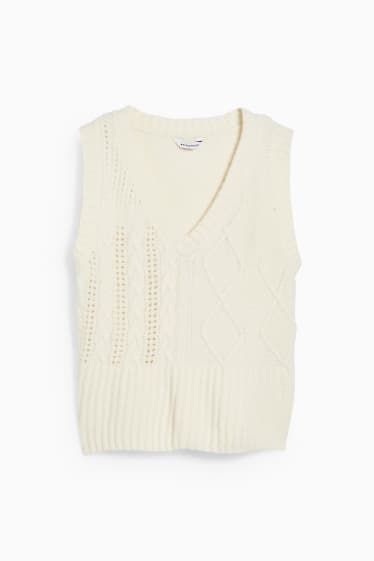 Dámské - CLOCKHOUSE - svetrová vesta  - krémově bílá