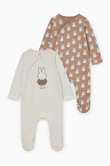 Bébés - Lot de 2 - Miffy - pyjamas pour bébé - marron clair