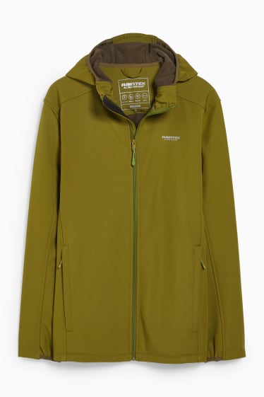 Herren - Softshelljacke mit Kapuze - khaki