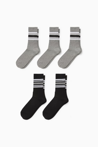 Herren - Multipack 5er - Tennissocken - LYCRA® - schwarz / grau