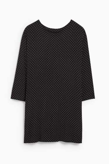 Women - T-shirt - polka dot - black