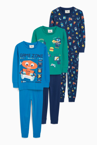 Niños - Pack de 3 - pijamas - 6 piezas - azul