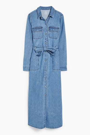 Dames - Denim jurk - jeansblauw