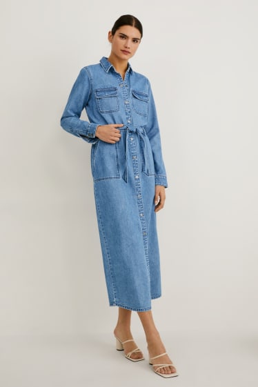 Femmes - Robe en jean - jean bleu