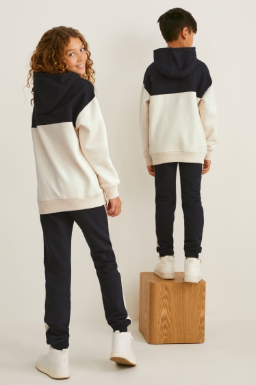 Dzieci - Zestaw - bluza z kapturem i spodnie dresowe - genderneutral - 2 części - czarny