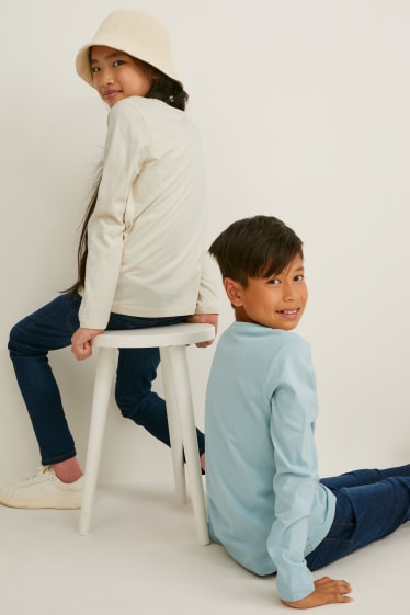 Kinderen - Set van 3 - longsleeve - genderneutraal - crèmekleurig