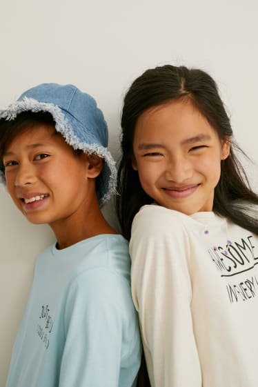 Kinderen: jongens - Set van 3 - longsleeve - genderneutraal - crèmekleurig