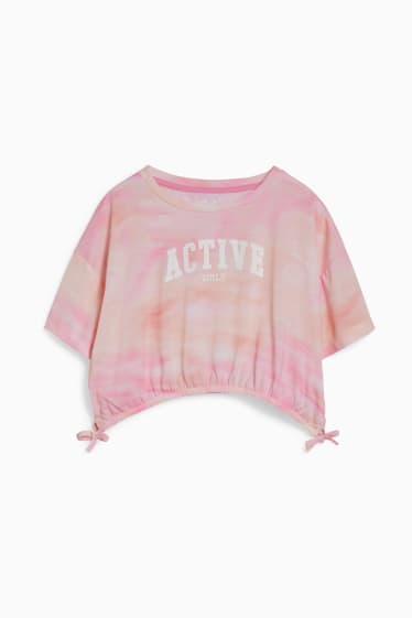 Kinderen: meisjes - Set - T-shirt en top - 2-delig - apricot