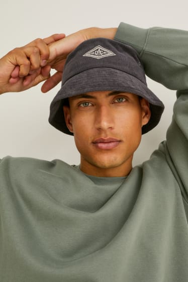 Men - Corduroy hat - gray-melange