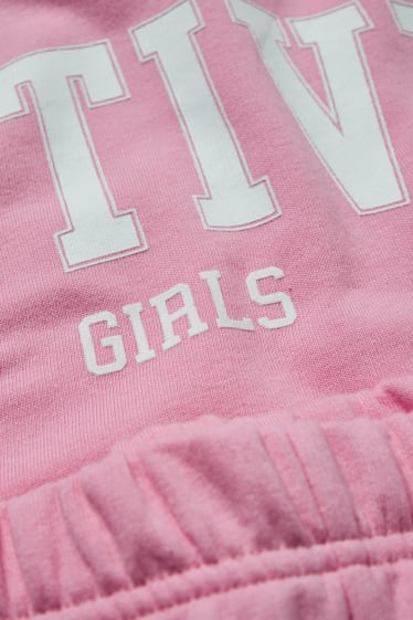 Kinderen - Set - sweatshirt en sweatshorts - 2-delig - roze