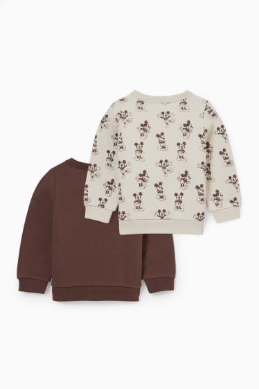 Bébés - Lot de 2 - Mickey Mouse - sweats pour bébé - marron foncé