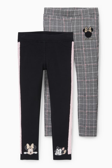 Kinder Mädchen - Multipack 2er - Minnie Maus - Leggings - schwarz