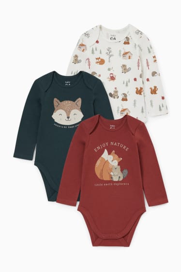 Unisex - Set van 3 - rompertje - donkergroen