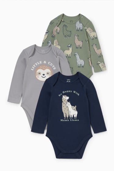 Unisexe - Lot de 3 - bodys pour bébé - gris