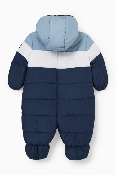 Bébés - Combinaison de ski pour bébé avec capuche - bleu foncé