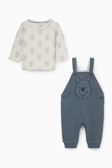 Babys - Winnie Puuh - Baby-Outfit - 2 teilig - blau / dunkelgrau