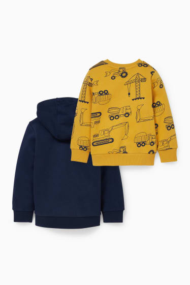Kinderen - Set van 2 - sweatshirt en hoodie - donkerblauw