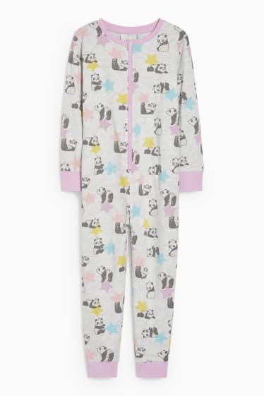 Kinder - Pyjama - hellgrau-melange