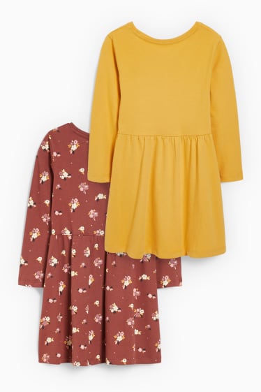 Nena - Paquet de 2 - vestit - flors - bordeus
