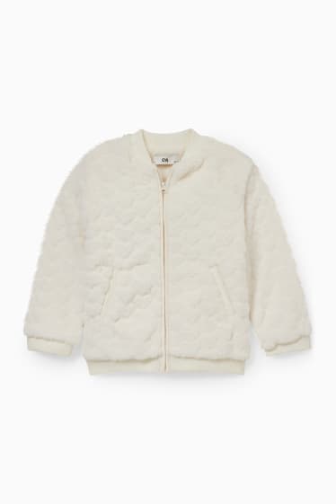 Enfants filles - Veste en imitation fourrure - blanc crème