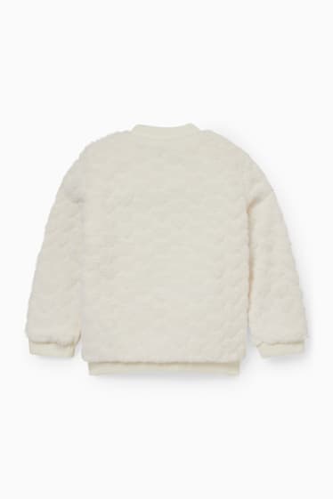 Enfants filles - Veste en imitation fourrure - blanc crème