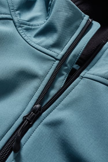 Hommes - Veste softshell à capuche - bleu pétrole