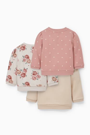 Babys - Multipack 3er - Baby-Sweatshirt - rosa / beige