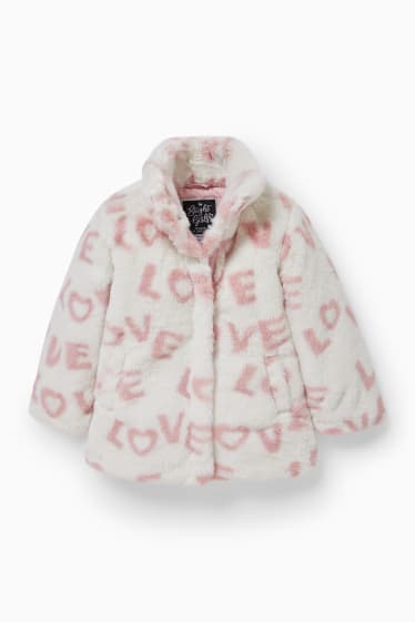 Kinder Mädchen - Kunstfell-Jacke - cremeweiß
