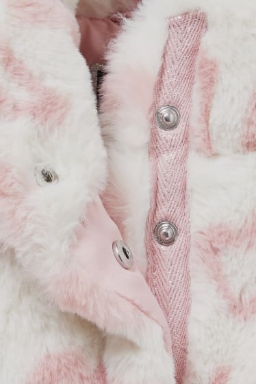 Kinder Mädchen - Kunstfell-Jacke - cremeweiß